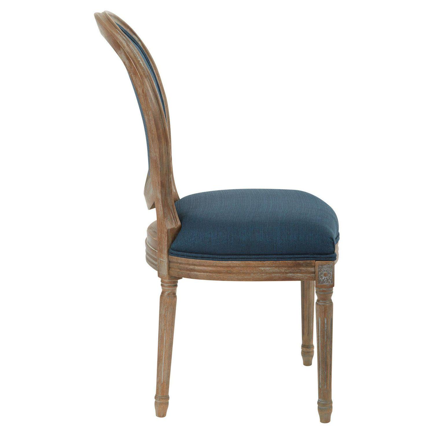 OSP Home Furnishings Lillian Oval Back Chair in Klein Otter Brushed Frame K/D