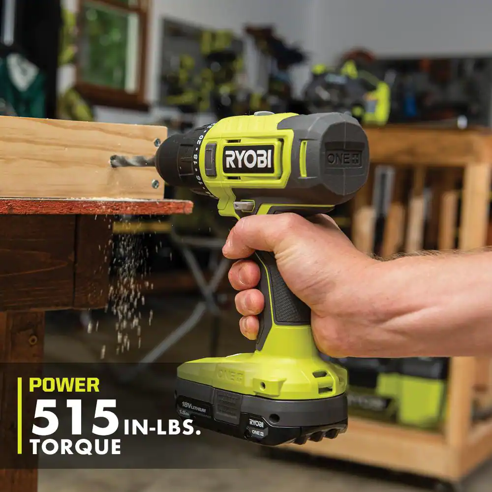 RYOBI PCL1200K2 ONE+ 18V Cordless 2-Tool Combo Kit with Drill Driver， Impact Driver， (2) 1.5 Ah Batteries， and Charger