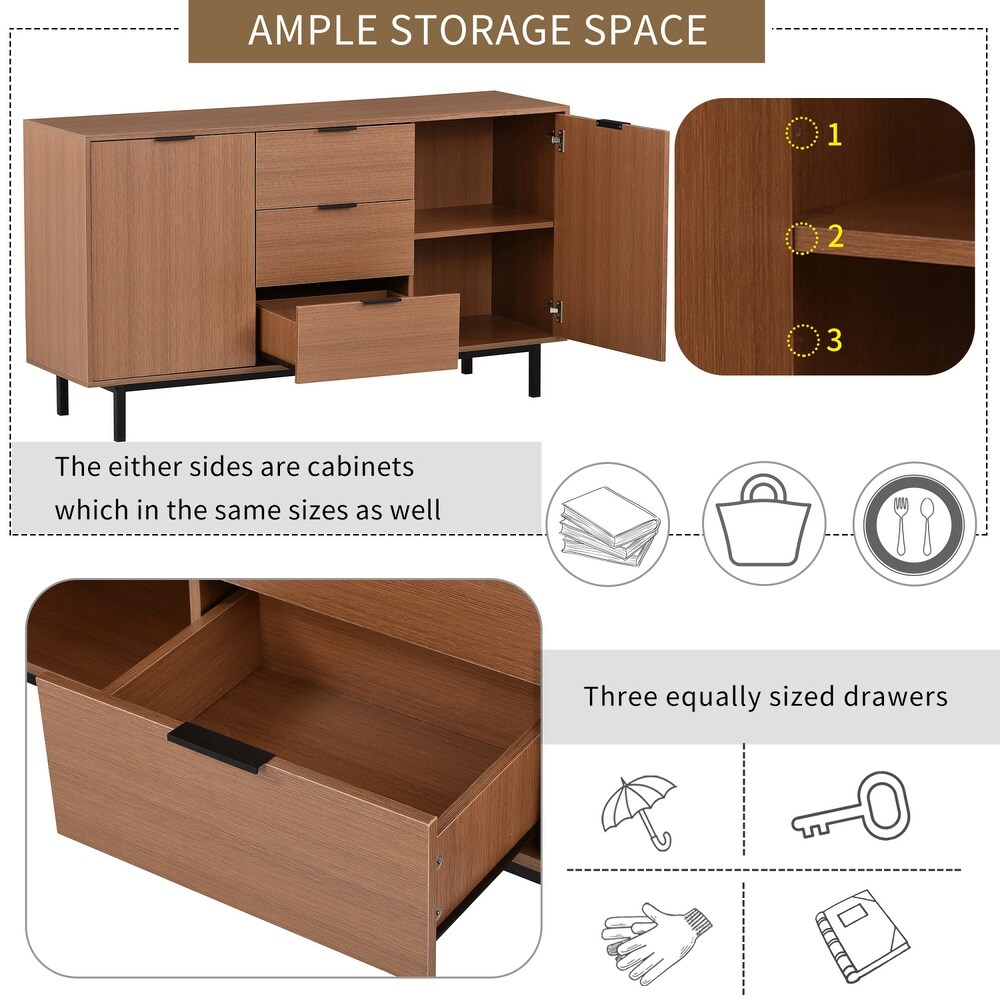 Sideboard Particleboard with Wood Grain Stickers