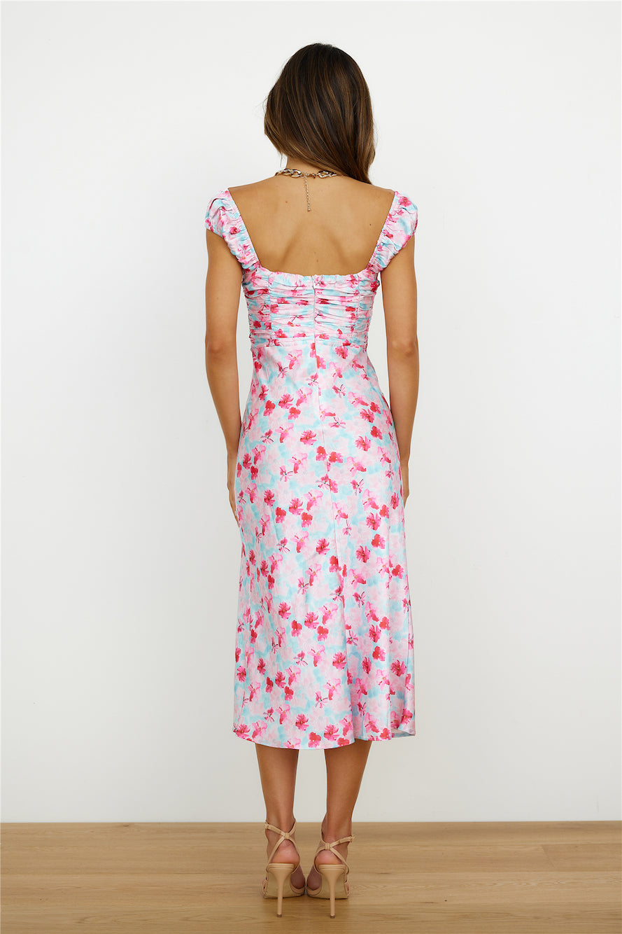 Feel My Rhythm Midi Dress Pink