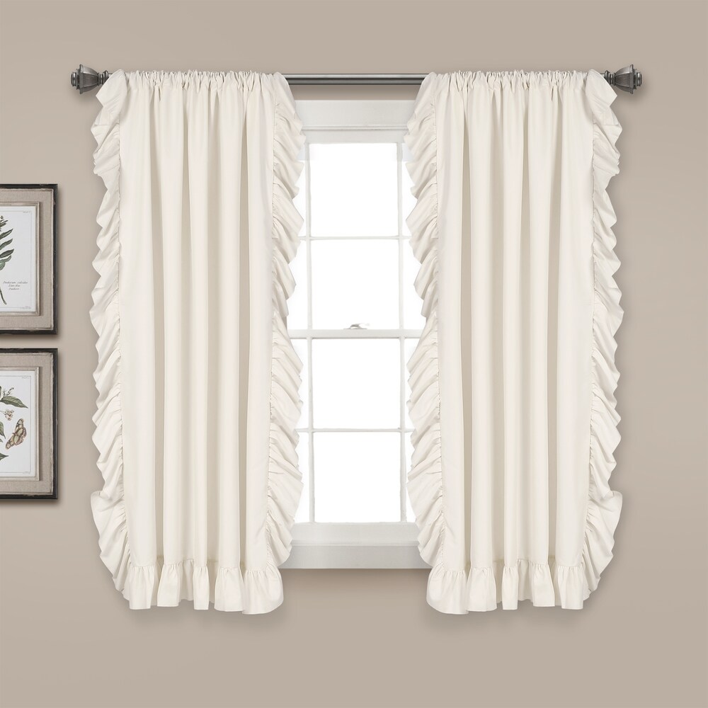 The Gray Barn Gila Ruffled Edge Curtain Panel Pair