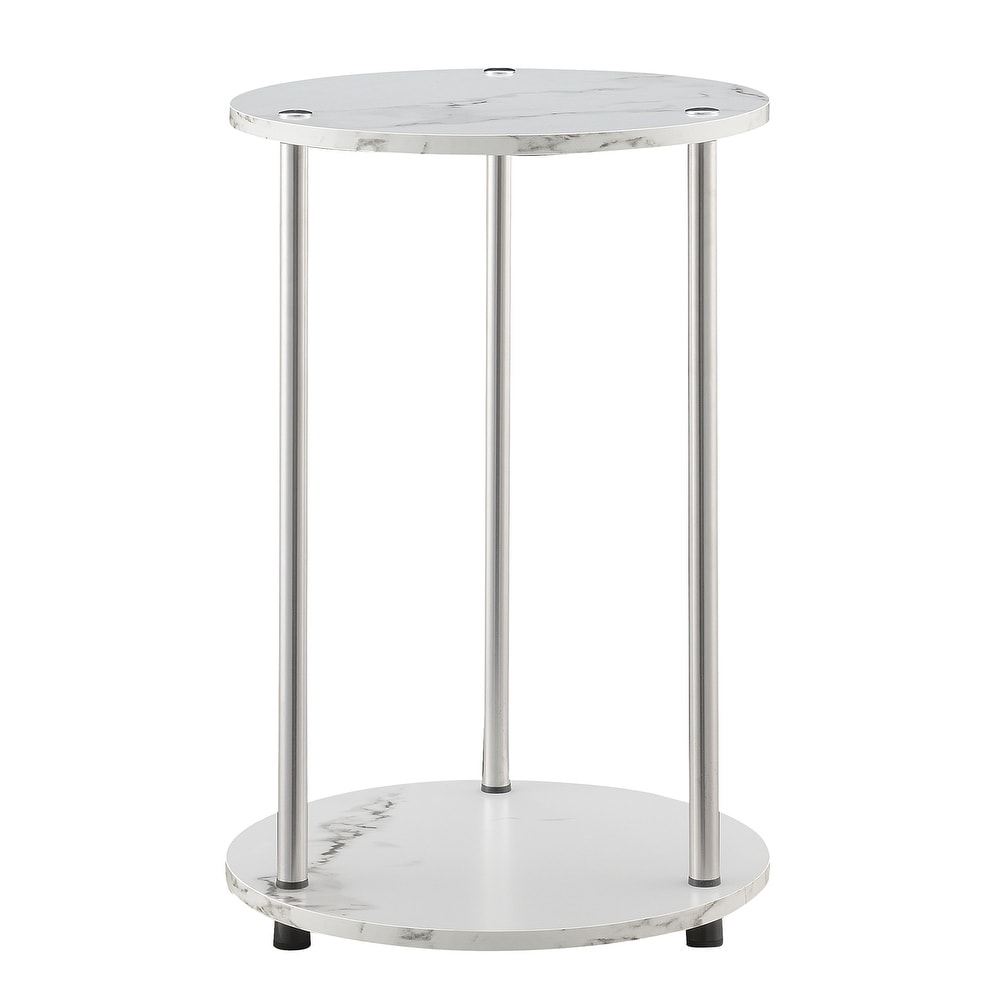 Convenience Concepts Designs2Go No Tools 2 Tier Round End Table