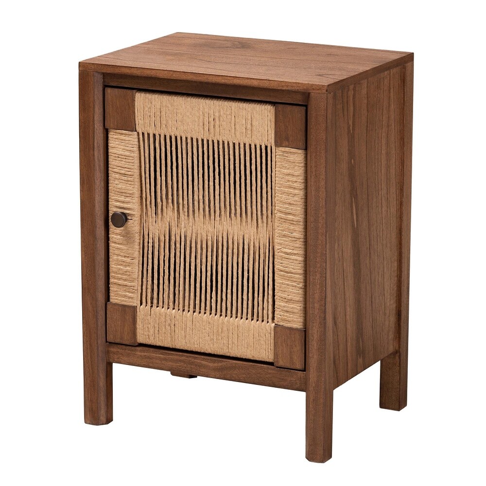 bali   pari Holitz Modern Bohemian Walnut Brown Finished Bayur Wood Nightstand