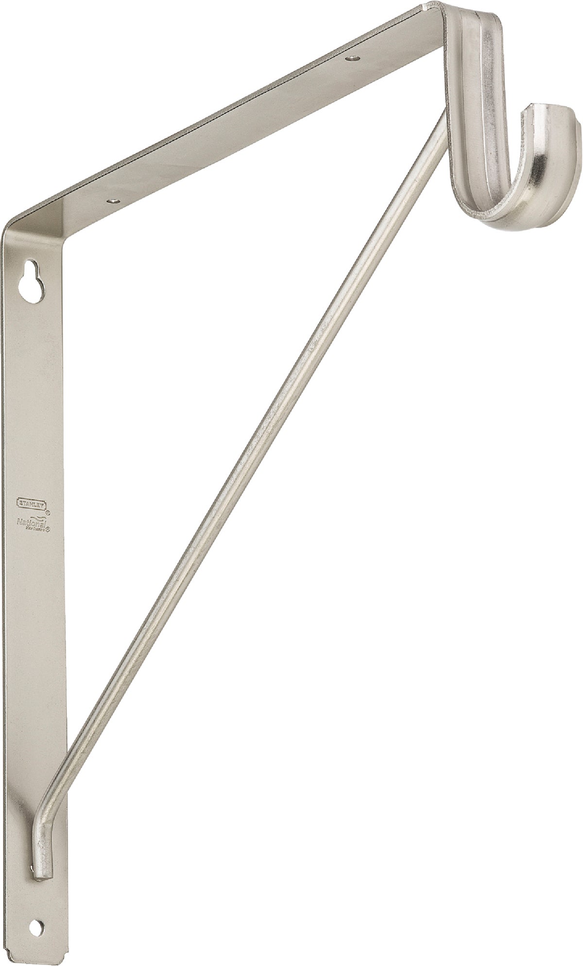 Stanley Home Designs Heavy-Duty Shelfamp Rod Bracket Satin Nickel