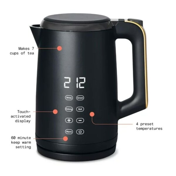 1.7 Liter One-Touch Electric Kettle， Black