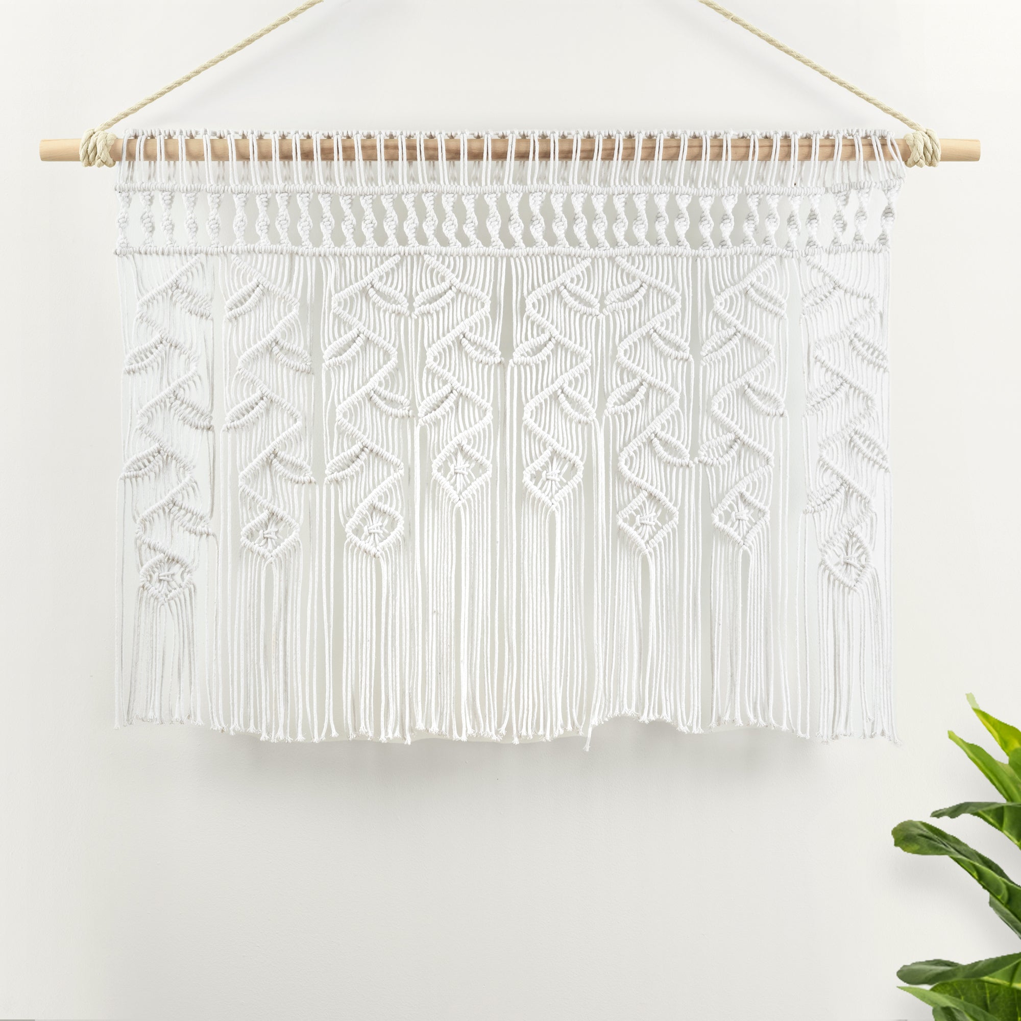 Boho Macrame Leaf Cotton Valance