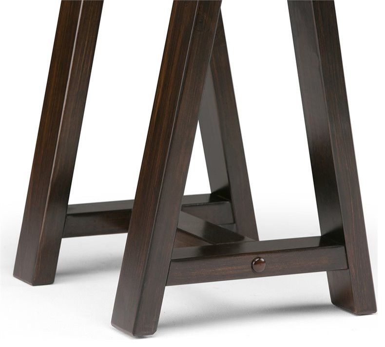 Simpli Home Sawhorse Console Table in Dark Chestnut Brown   Transitional   Console Tables   by Homesquare  Houzz