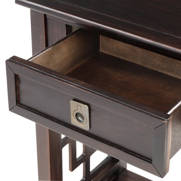 Nestfair Console Table with 2 Drawers and Bottom Shelf