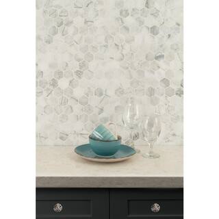 MSI Calacatta Cressa Hexagon 12.38 in. x 12.38 in. Honed Marble Look Floor and Wall Tile (9.8 sq. ft.Case) CALCRE-2HEXH