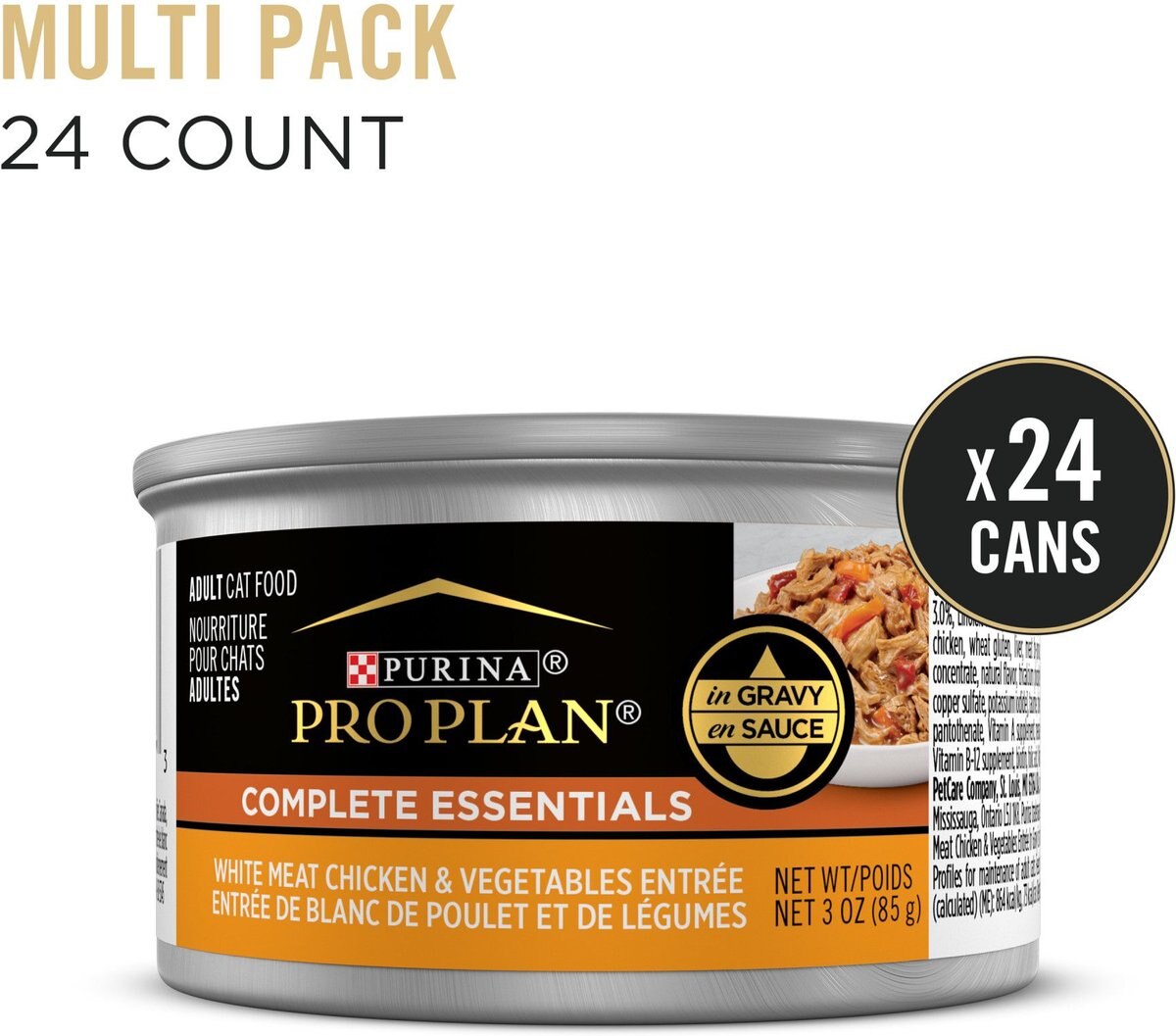 Purina Pro Plan Adult White Meat Chicken and Vegetable Entree in Gravy Canned Cat Food