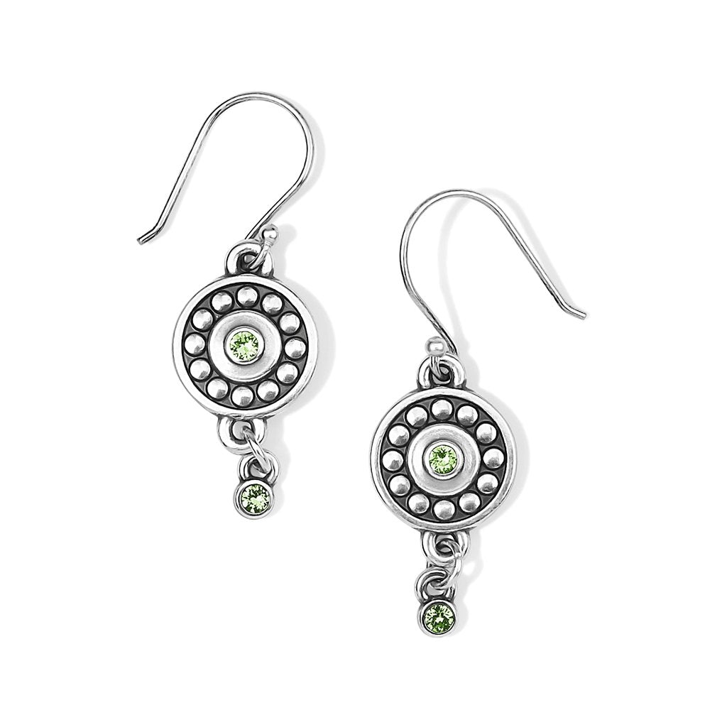 Brighton  Pebble Dot Medali Reversible French Wire Earrings in Peridot (August)