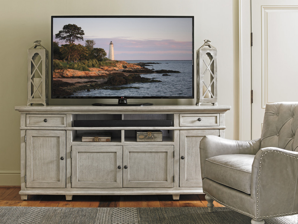 Kings Point Large Media Console   Farmhouse   Entertainment Centers And Tv Stands   by HedgeApple  Houzz