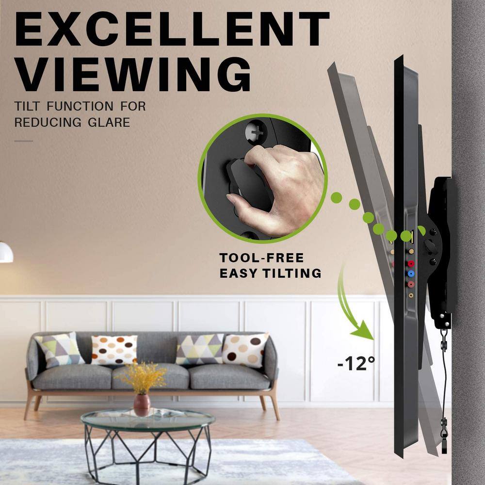 USX MOUNT Large Tilting TV Mount for Most 37 in. to 70 in. TVs with Plus 12Minus 12 of Tilt Max VESA 600 mm x 400 mm HTL007