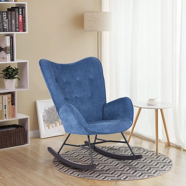 Carson Carrington Mid-century Modern Velvet Rocker Accent Chair