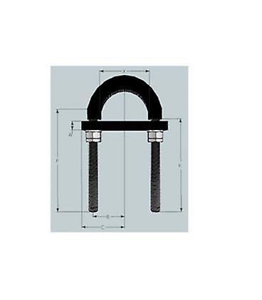 Light Duty Anti-vibration Rubber Lined U-bolt  76 Mm Id (suit 65 Mm Nb Pipe)-t316 Ss