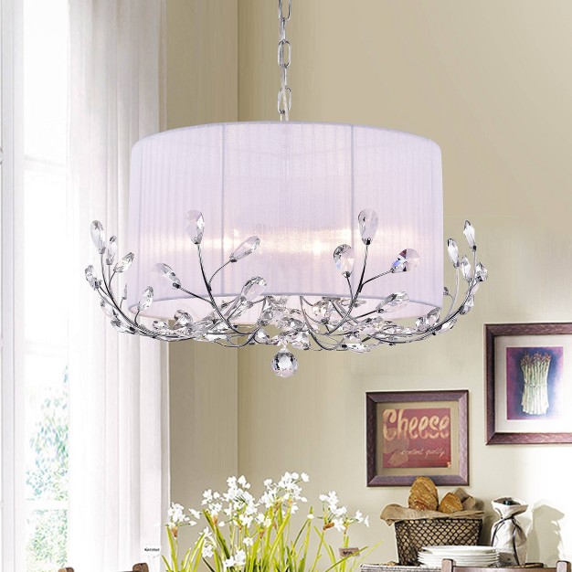 X 21 quot X 12 quot Robin Crystal Chandelier White silver Warehouse Of 