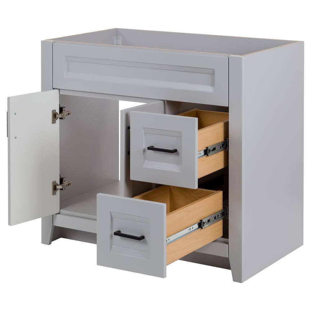 Home Decorators Collection Ridge 36 in. W x 21.6 in. D x 34 in. H Bath Vanity Cabinet without Top in Pearl Gray RG36-PG