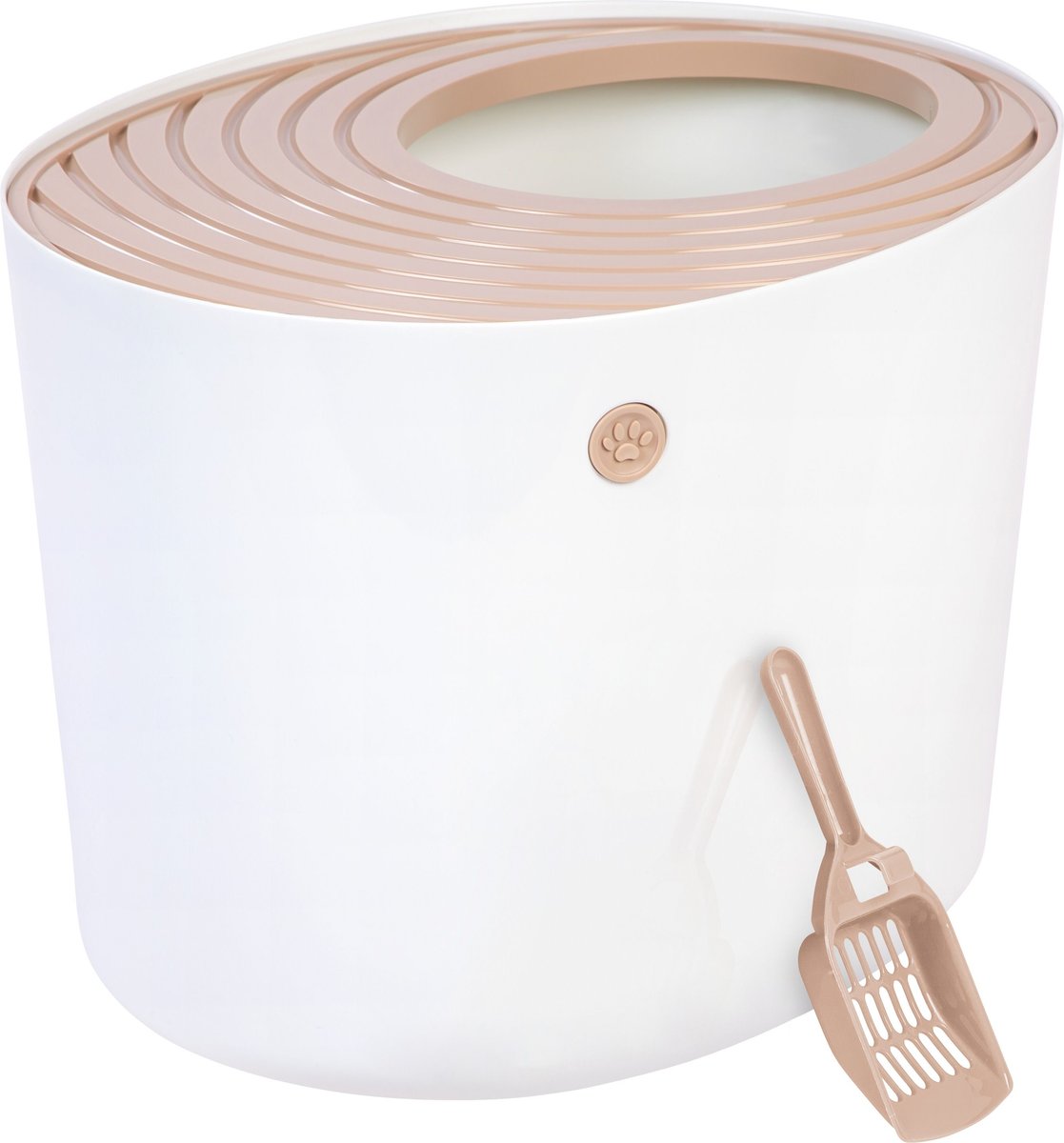 IRIS Round Top Entry Cat Litter Box and Scoop