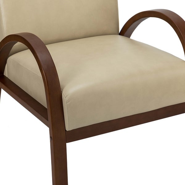 Panope Contemporary Leather Armchair with Button-tufted Back by HULALA HOME