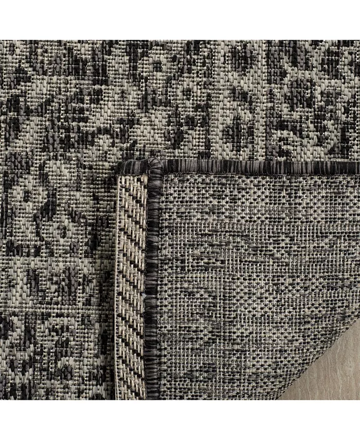 Safavieh Courtyard CY8751 Light Gray and Black 5'3 x 7'7 Sisal Weave Outdoor Area Rug