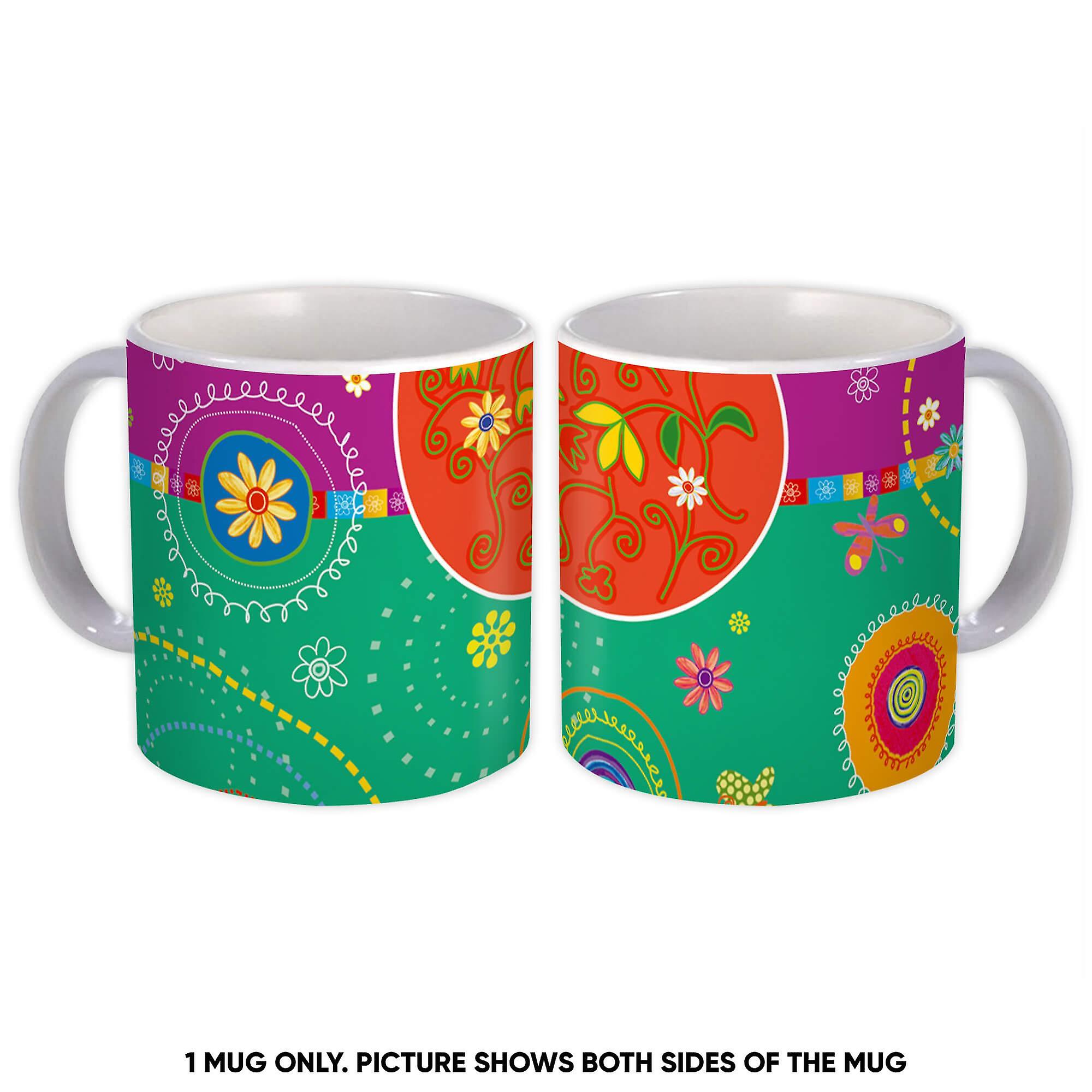 Gift Mug: Daisies Butterflies Floral