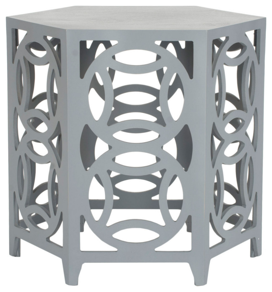 Kalah Side Table Pearl Blue Gray   Modern   Side Tables And End Tables   by Virgil Stanis Design  Houzz