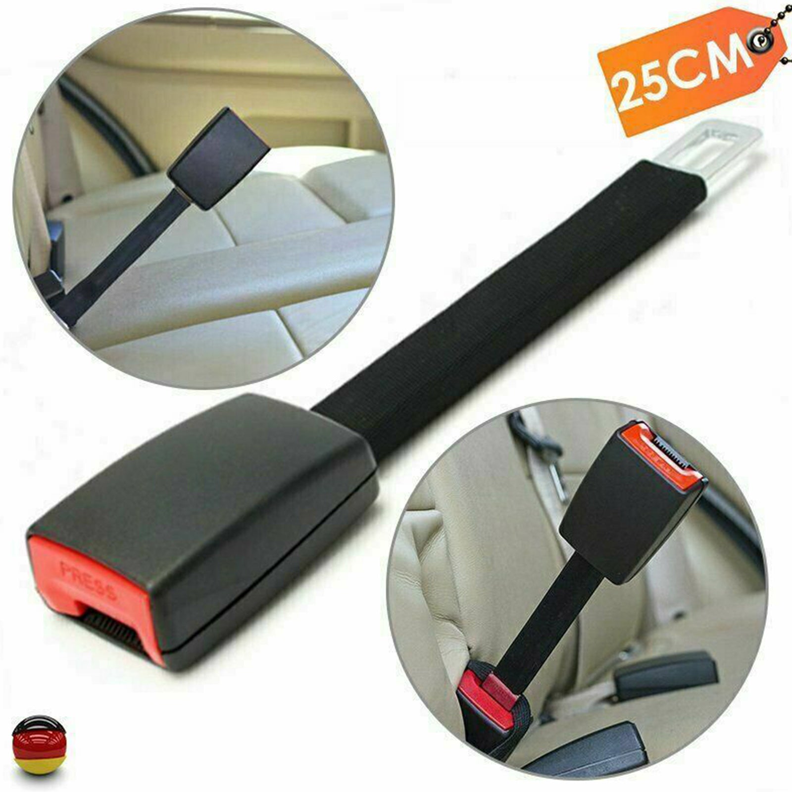 Tomfoto Car Safety Belt Extender Safety Belts Buckle 25cm Auto Seat Safety Belt Extending Seatbelt Clip Car Accessories