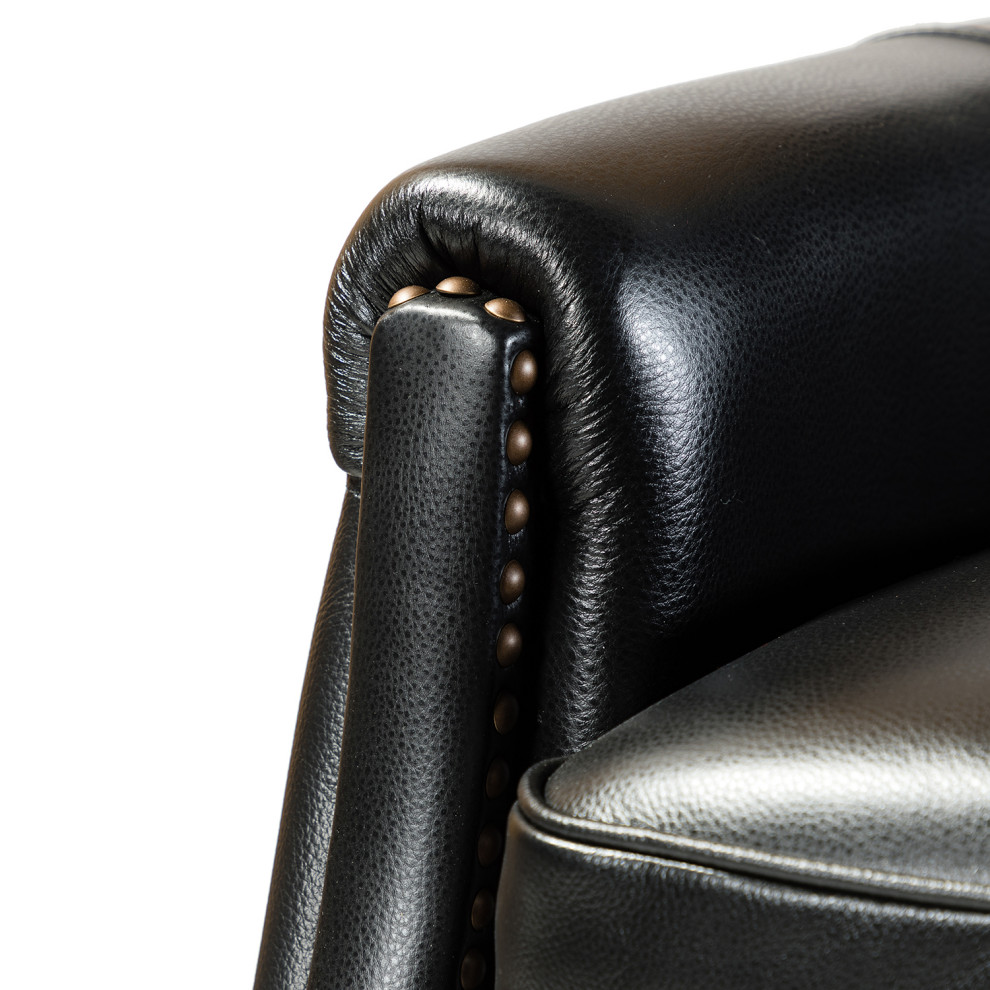 Genuine Leather Cigar Recliner With Nail Head Trim   Transitional   Recliner Chairs   by Karat Home  Houzz