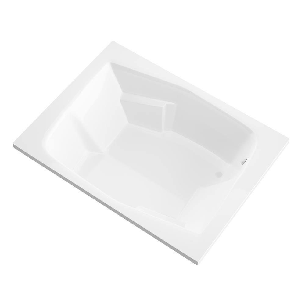 Universal Tubs Amethyst 6 ft. Acrylic Center Drain Rectangular Drop-in Non-Whirlpool Bathtub in White HD5472CS