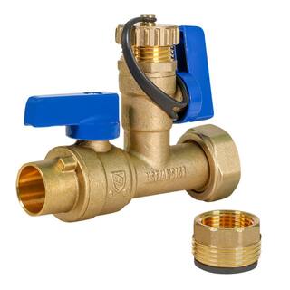 The Plumber's Choice 34 in. SWT ankless Water Heater Kit- Set of 2 Heavy Duty Hot and Cold Isolation Valves with Cleanouts Forged Brass WGUH-JTP56-T-MG