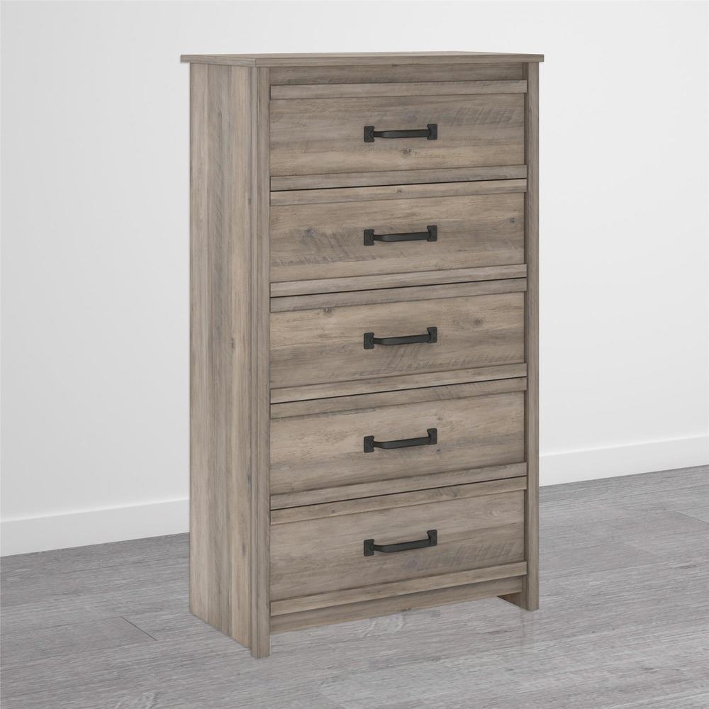 Strick   Bolton Millicent Grey Oak 5 drawer Dresser