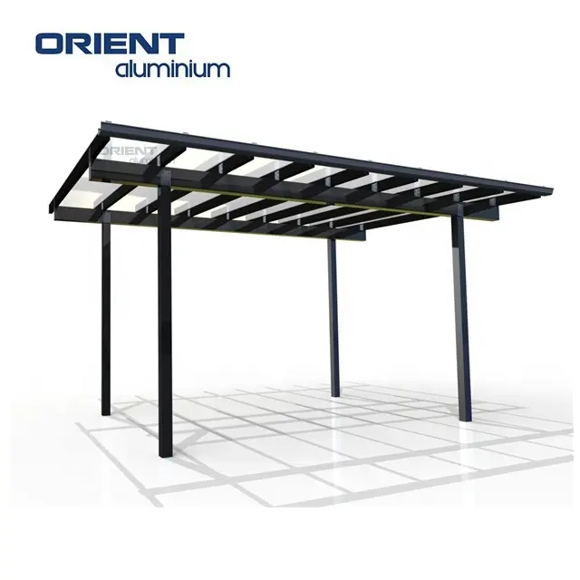 New Design Carport Structure Solar System Carport Pergola Outdoor Sunshade Aluminium Pergola