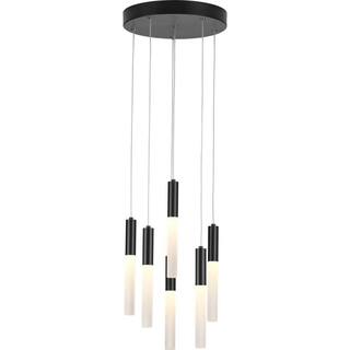 Progress Lighting Kylo LED Collection 6-Light Matte Black Frosted Glass LED Modern Pendant Hanging Light P500322-031-30