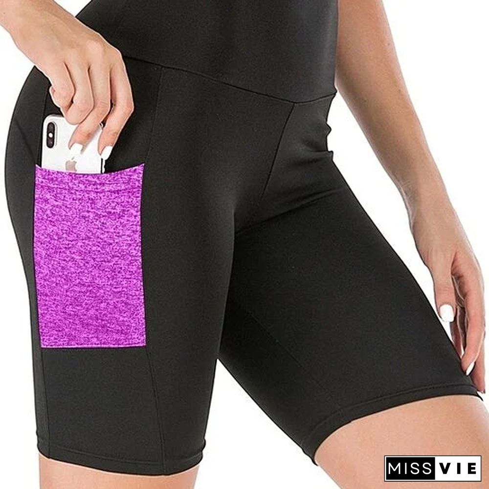 2-Pack: Women's High Waisted Biker Shorts With Pockets