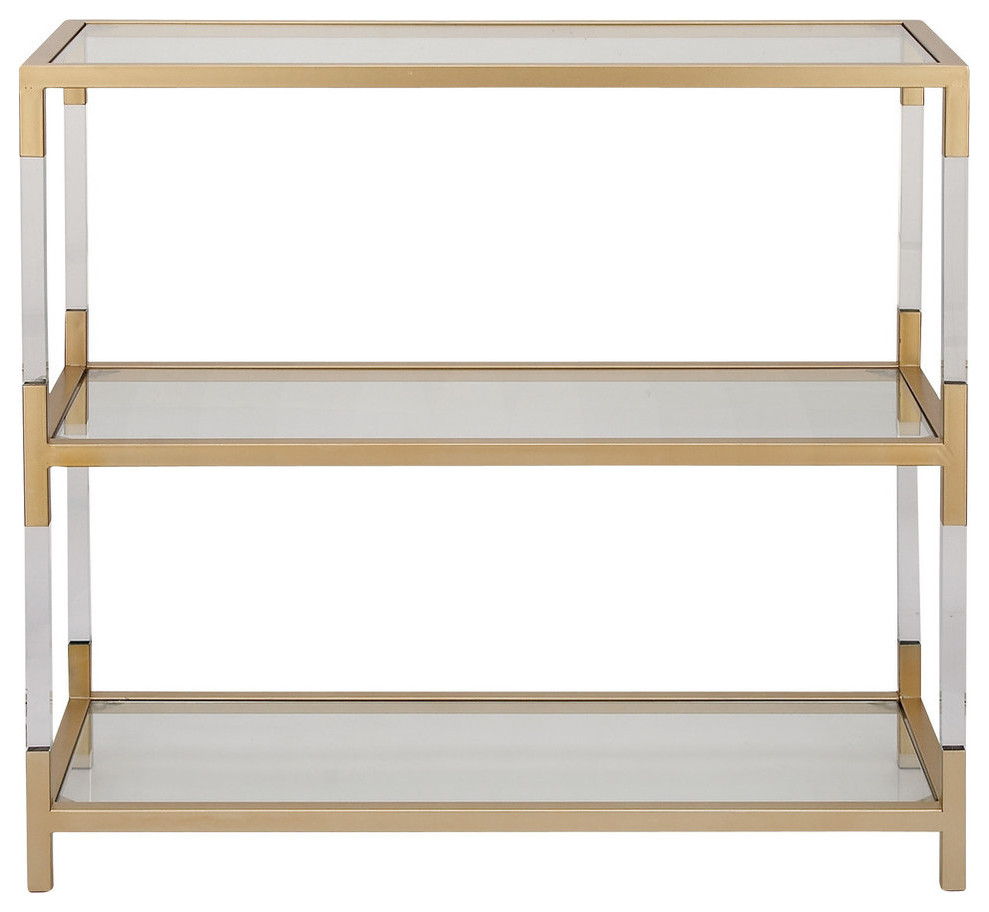 Contemporary Gold Metal Console Table 56934   Contemporary   Console Tables   by Brimfield  ampMay  Houzz