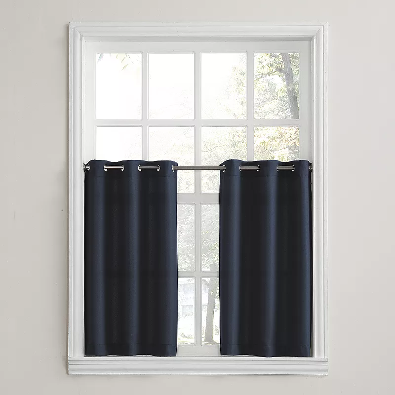 No. 918 Montego Casual Textured Semi-Sheer Grommet Kitchen Curtain Tier Pair