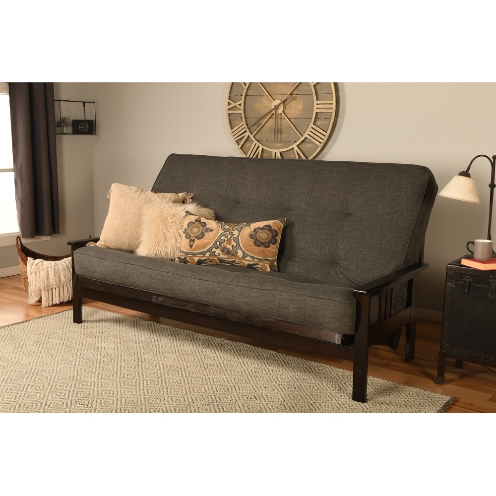 Somette Monterey Queen size Futon Set in Espresso Finish with Linen Mattress