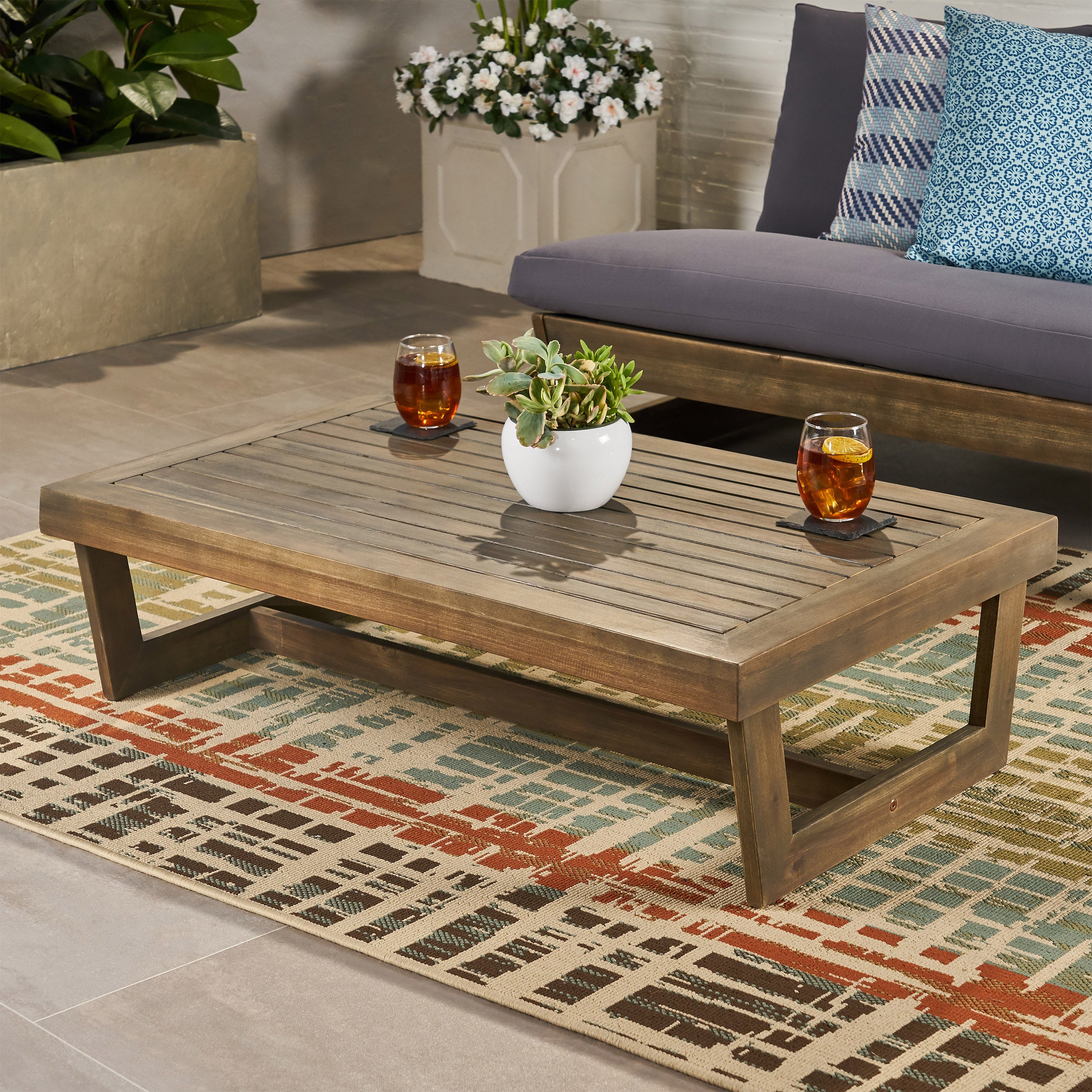 Hannah Outdoor Acacia Wood Coffee Table