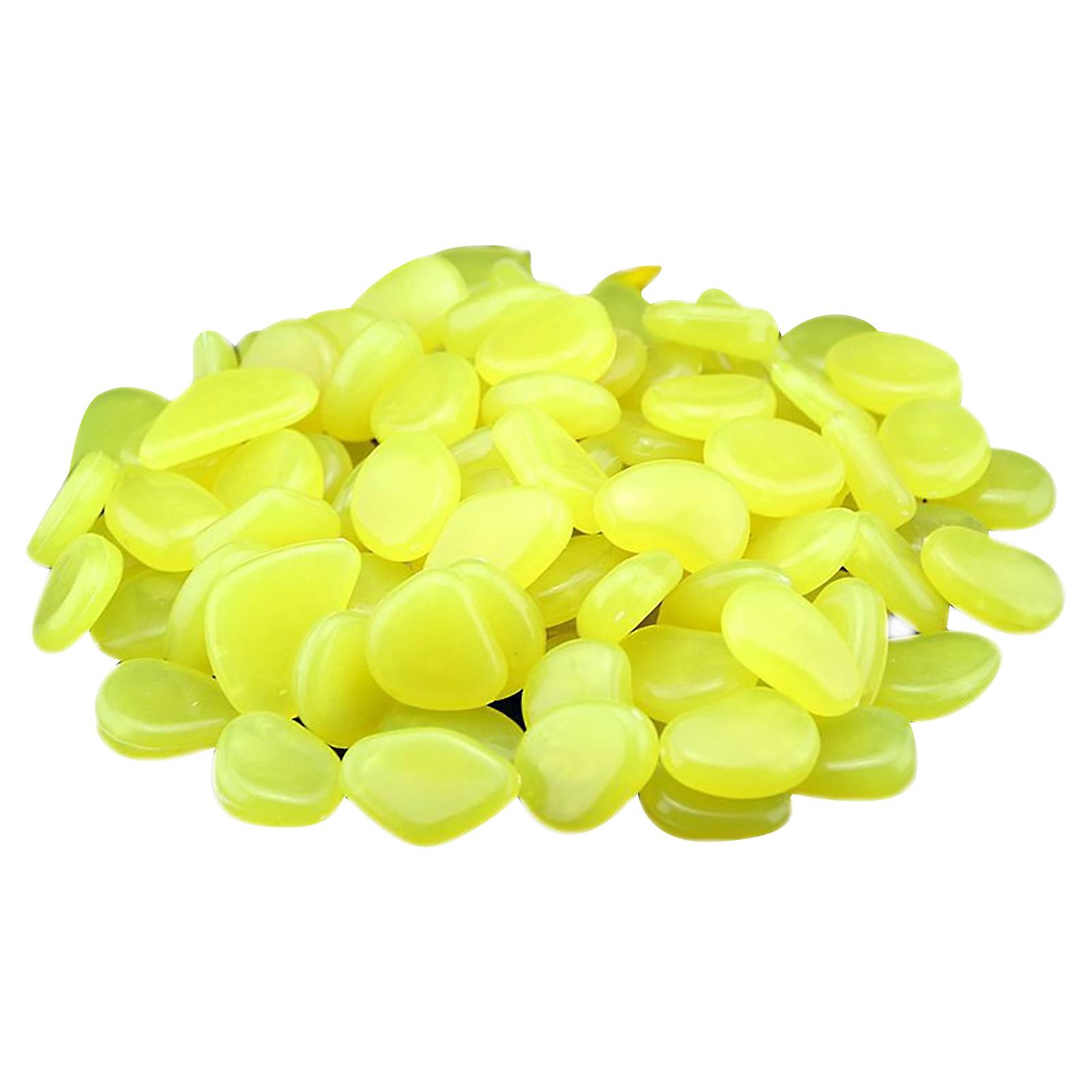 200pcs Glow In Dark Pebbles Stone Home Garden Walkway Aquarium Fish Tank