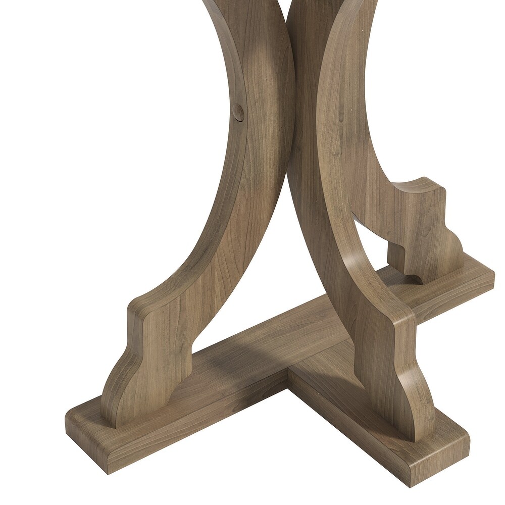 GALANO Doynton Half Moon Solid Wood Side Table