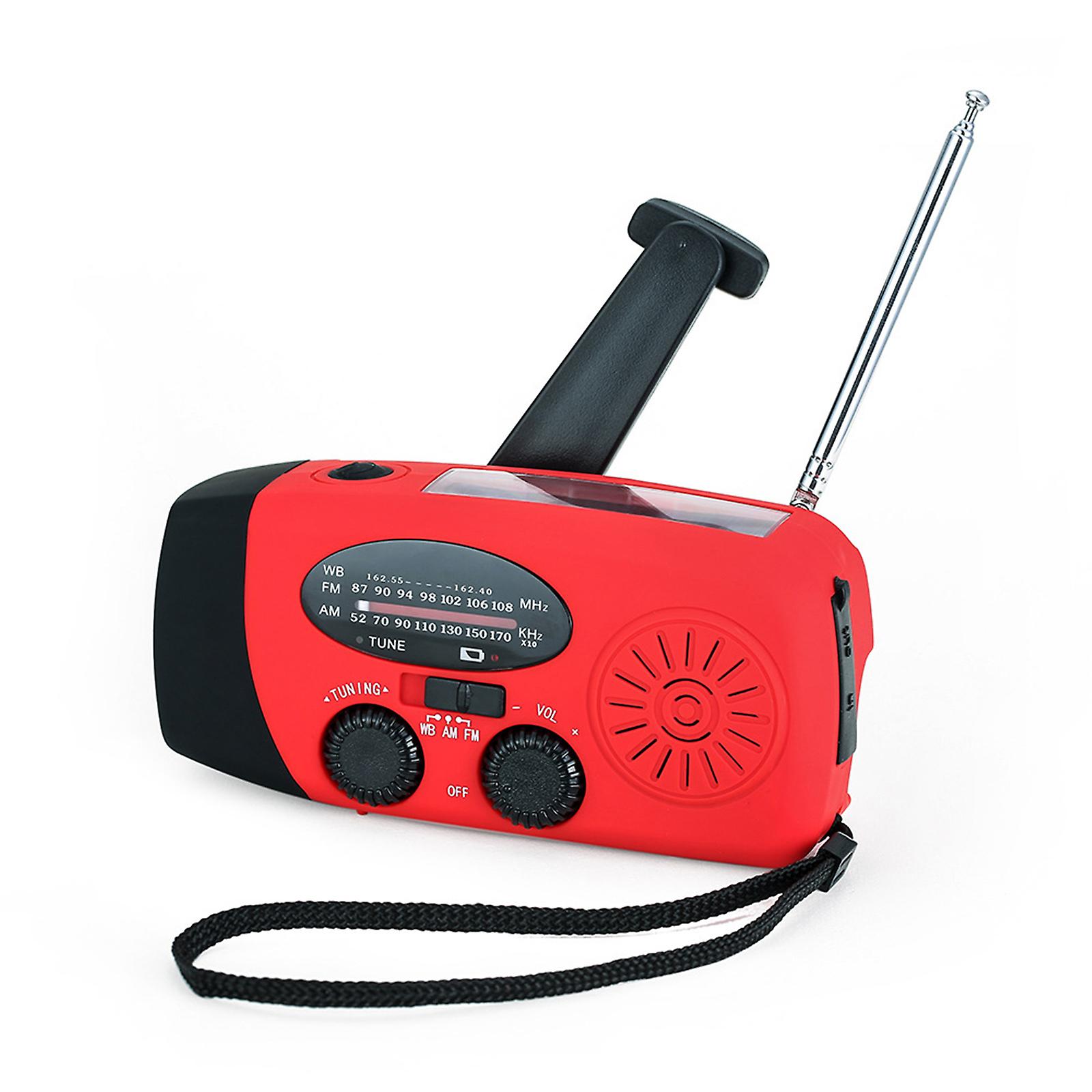 Portable Radio With Am/fm Flashlight Reading Lamp Noaa Weather Mobile Power Source For Emergency Solar Powered Crank Handheld Radio