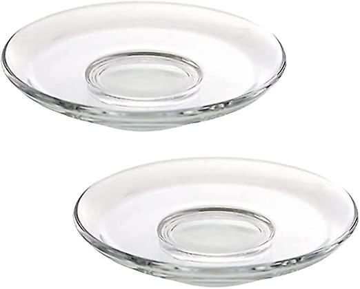 4pcs Premium Clear Glass Plate Saucers， Great For Servicing， Snacks， Fruits， Coffee， And Tea Cups Tea Cup And Saucer