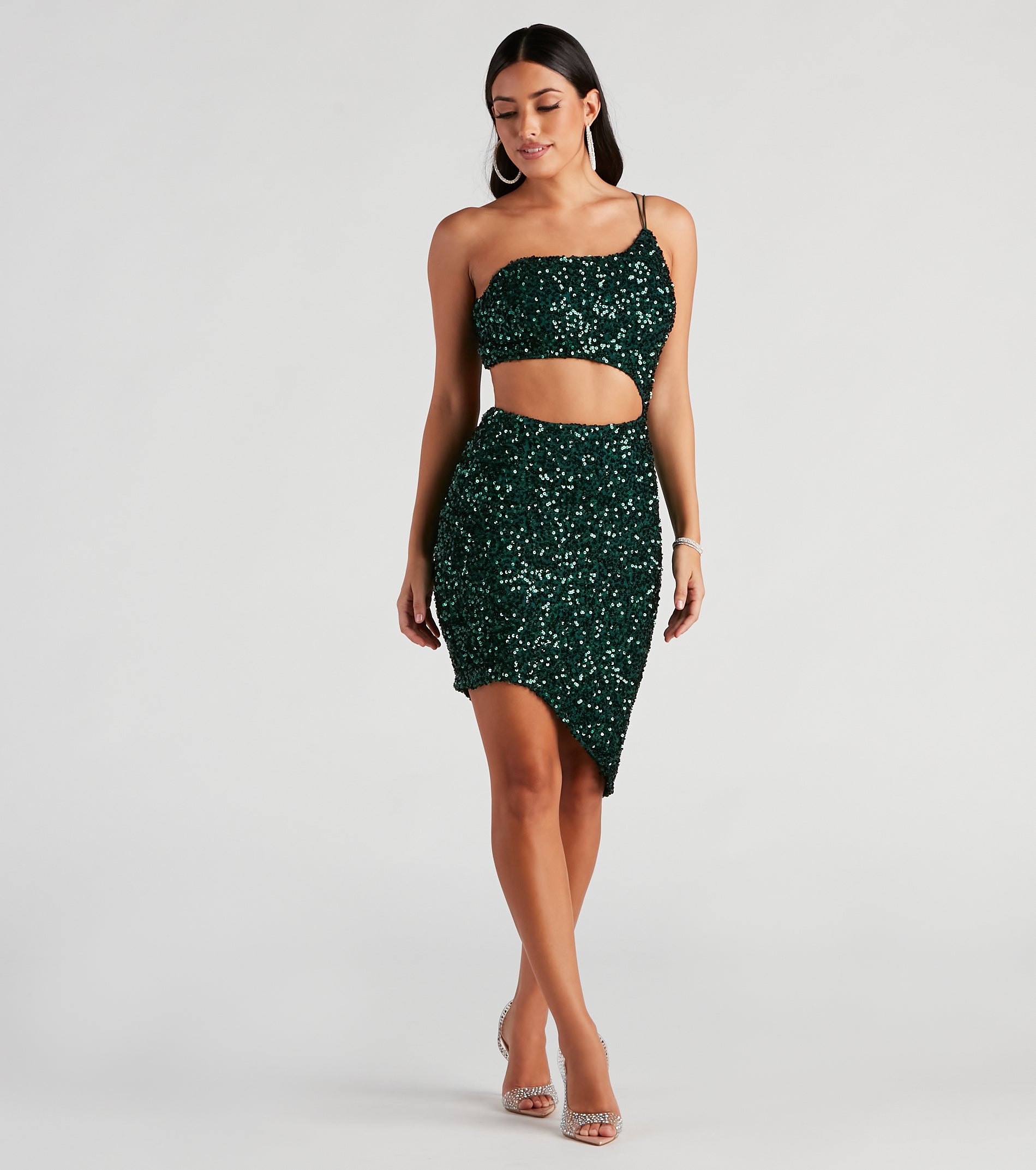 Talia Cutout Sequin Short Formal Dress