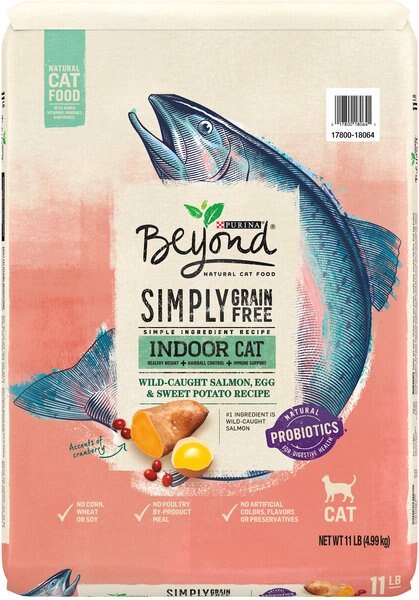 Purina Beyond Simply Indoor Wild-Caught Salmon， Egg and Sweet Potato Recipe Grain-Free Dry Cat Food