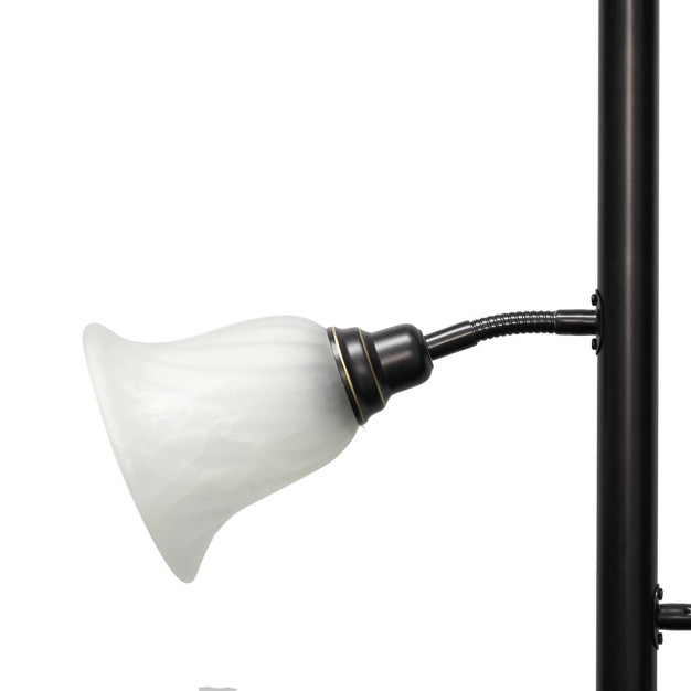 3 light Floor Lamp With Scalloped Glass Shade Elegant Designs