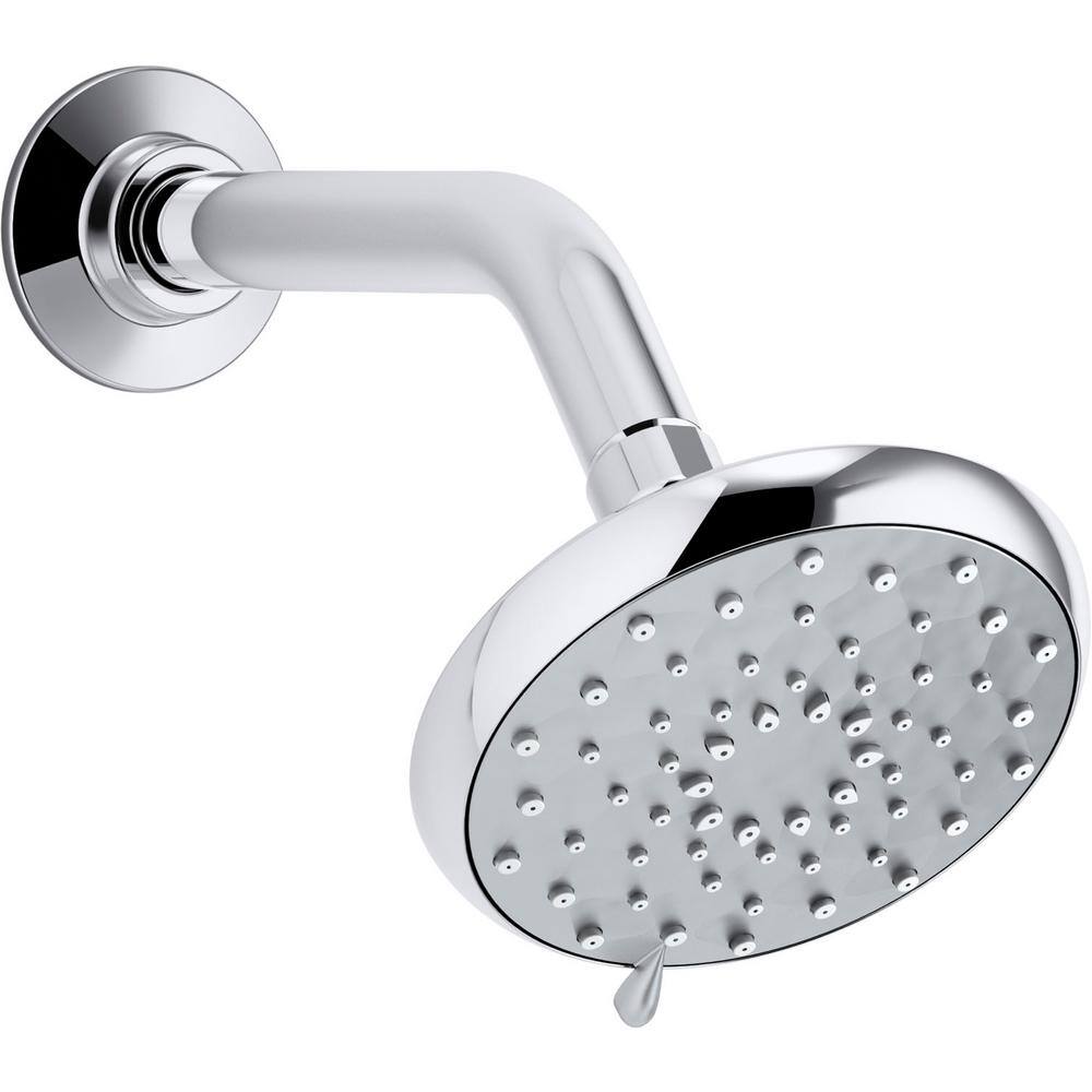 KOHLER Awaken 3-Spray Patterns 4.6 in. Single Wall Mount Fixed Shower Head in Polished Chrome 72425-H-CP