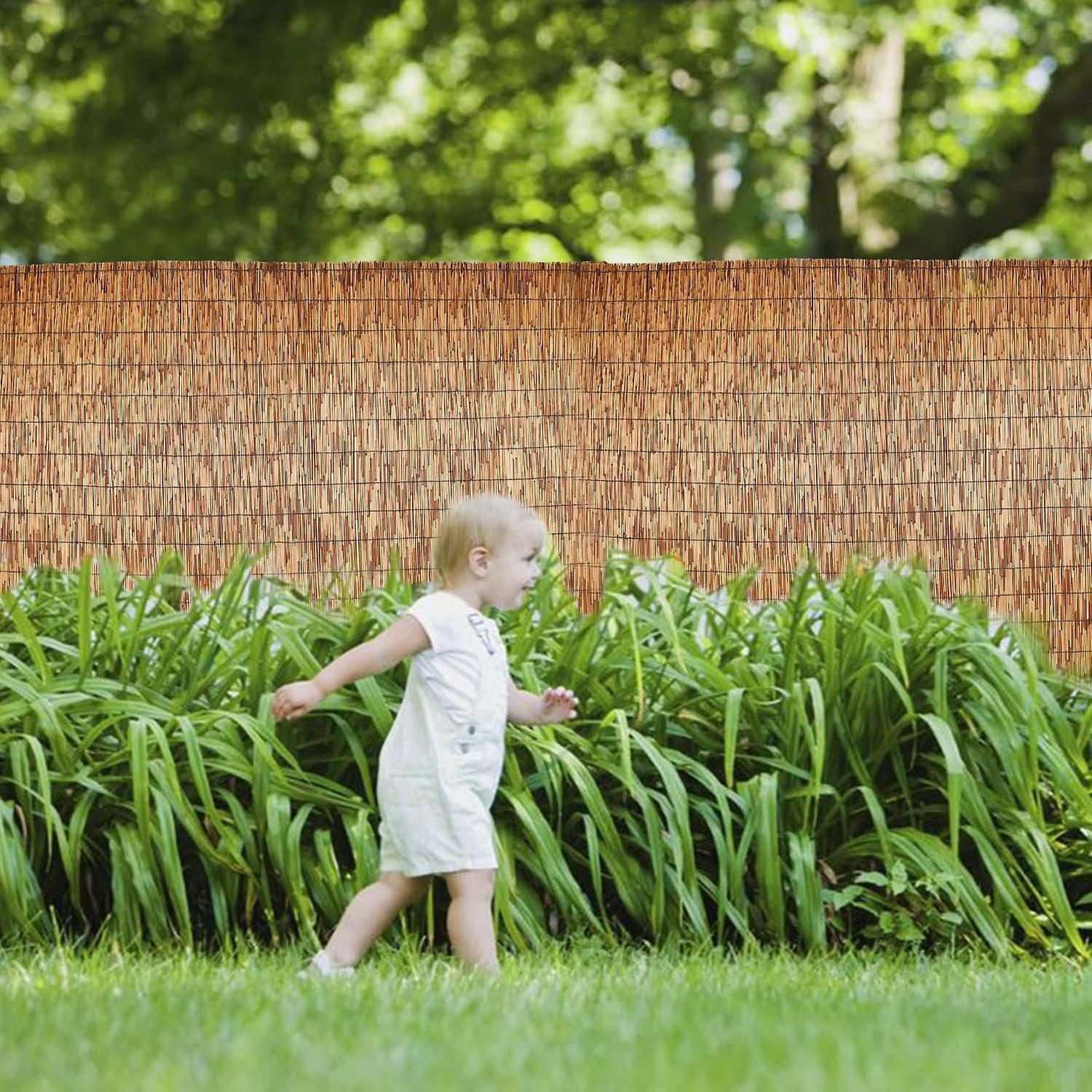 Natural Reed Fencing， 59x 157.5 Inch Eco-friendly Reed Fence， Reed Screen For Garden， Wall Privacy Fence (brown)