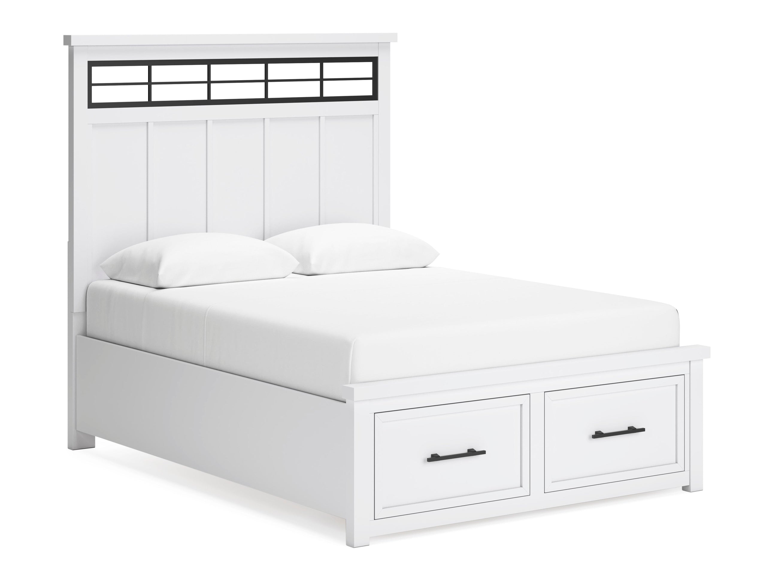 (Online Special Price) Ashbryn White/Natural Queen Panel Storage Bed