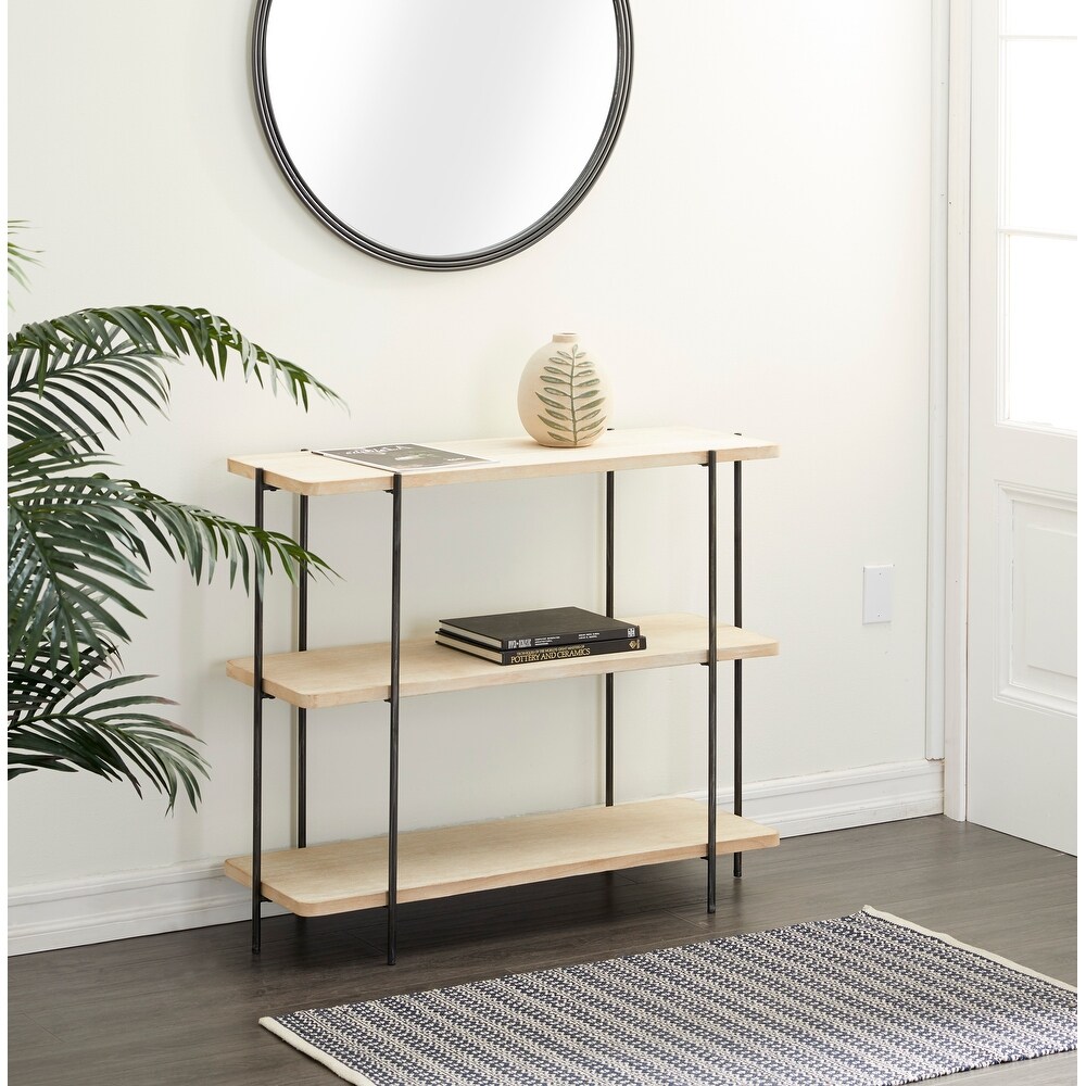 Beige Metal Contemporary Console Table 32 x 40 x 14