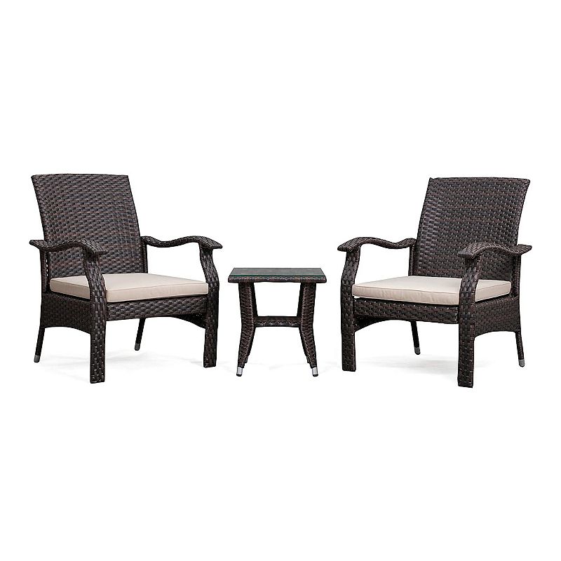 Patio Sense Miles Outdoor Arm Chair and End Table 3-piece Set